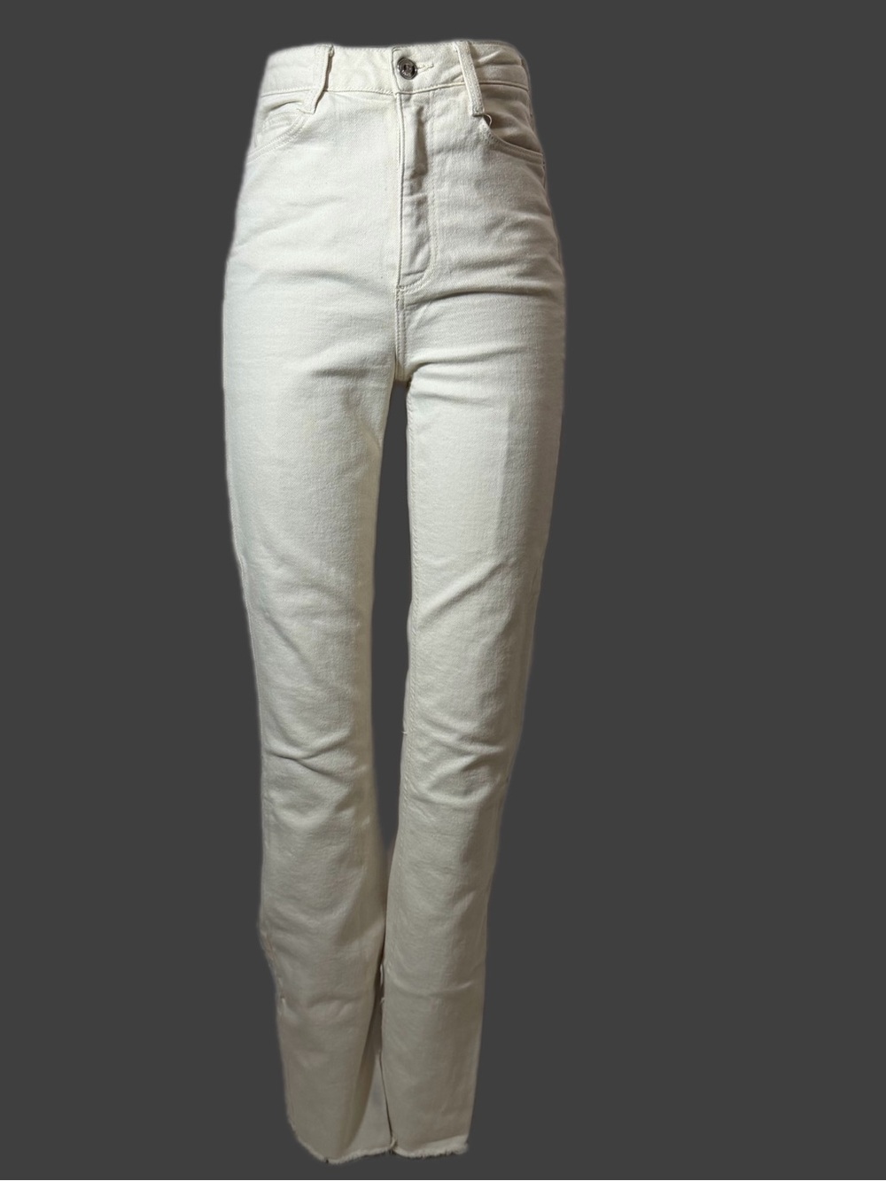 Zara High-Rise Cream Straight Jeans EUR 34 / US 2